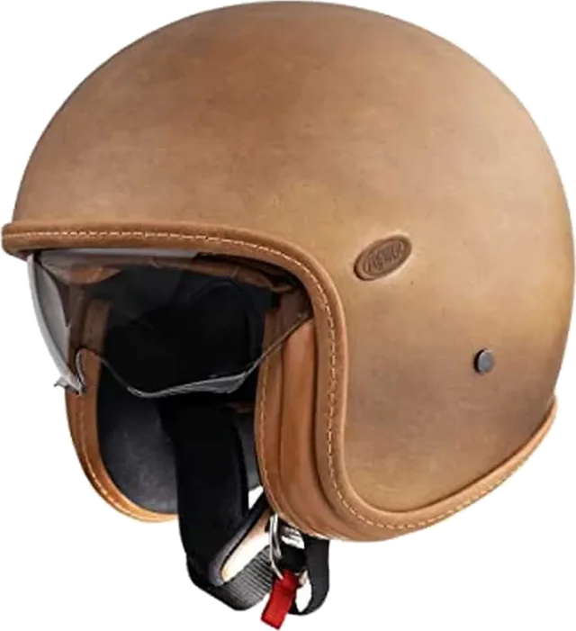 Premier helmets Vintage Bos Platinum Edition 22.06 Open Face Helmet, Brown