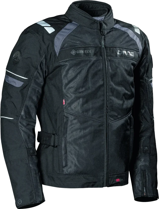 DANE Riva GTX Black Grey Waterproof Textile Jacket, black/grey