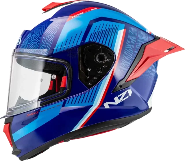 Nzi Wake Stream Legato Full Face Helmet, Blue / Sky Blue