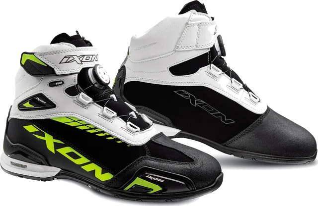 Ixon Bull WP Motorcycle Shoes, black/white/yellow