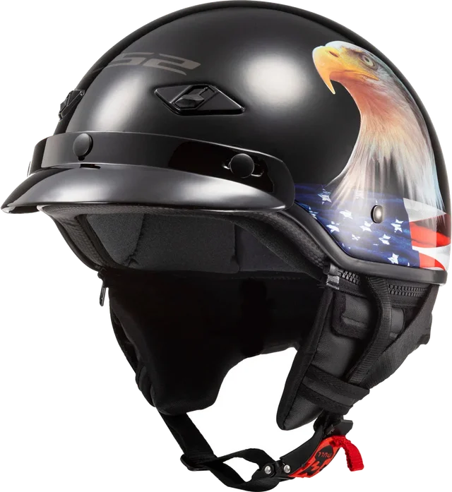 LS2 Helmets LS2 Bagger Murica Helmet CLOSEOUT, gloss black