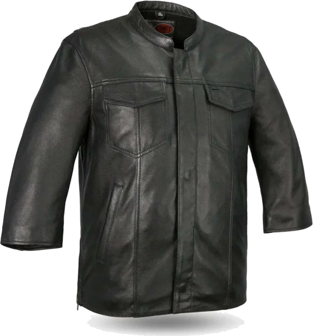 First Manufacturing Mesa Motorcycle Leather Shirt, Black