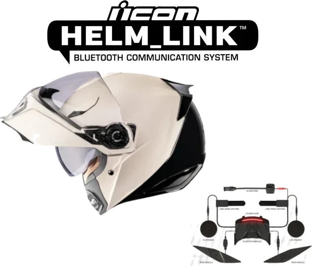 Icon Threshold Bluetooth Helmet Steady State White HelmLink