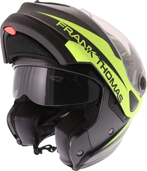 Frank Thomas DV06 Flip Front Helmet Matt Black Neo Yellow, Matt Black Neo Yellow