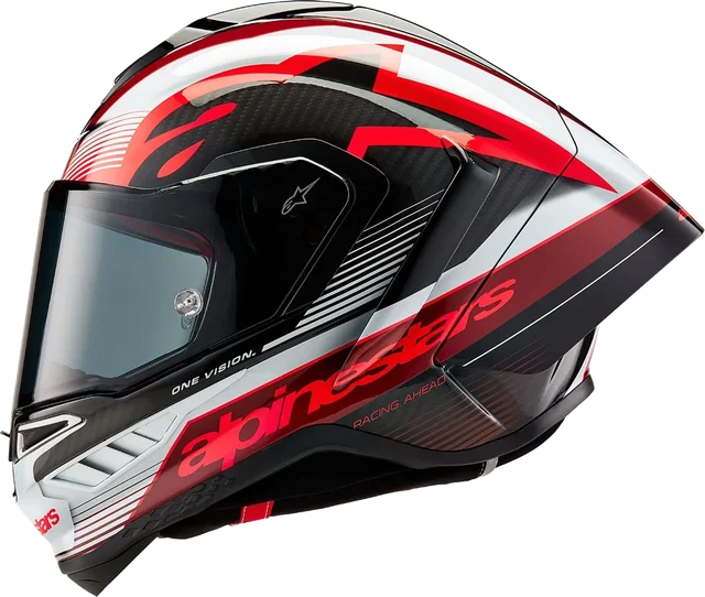 Alpinestars Supertech R10 - Team Black Carbon/Red/White Gloss - Includes Tinted Visor