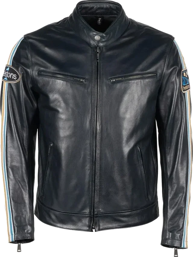 Helstons Aniline Race Leather Jacket, bleu
