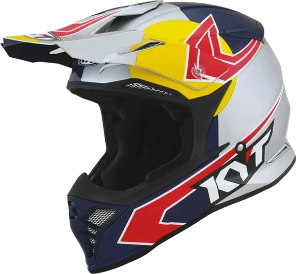 KYT Helmets Skyhawk Taddy Blazusiak Replica Helmet, Navy Blue/Silver/Red/Yellow