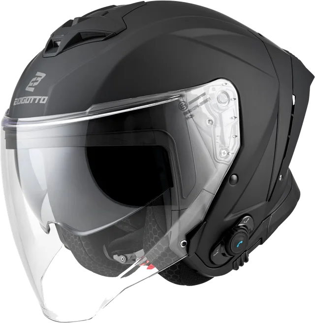Bogotto H599 Bluetooth Open-Face Helmet, black matt