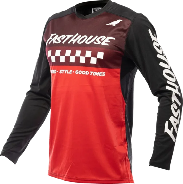 Fasthouse Elrod LS Men's Off-Road Jerseys, black red
