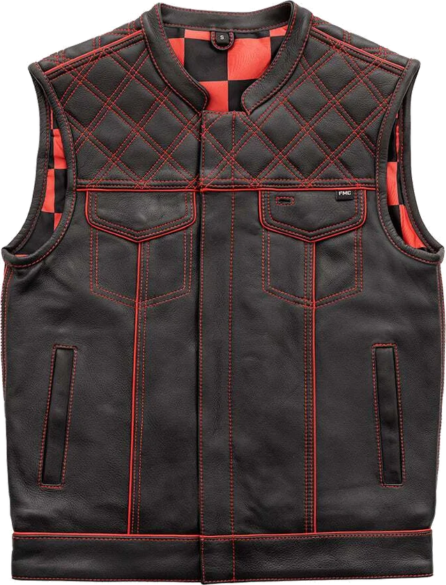 First Manufacturing Checker Vest, Black/Red