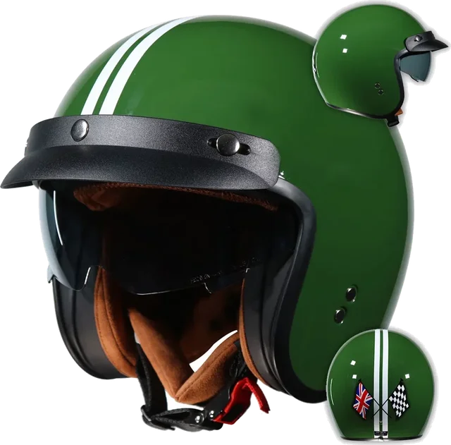 Frank Thomas Open Face Helmet British Green, British Green