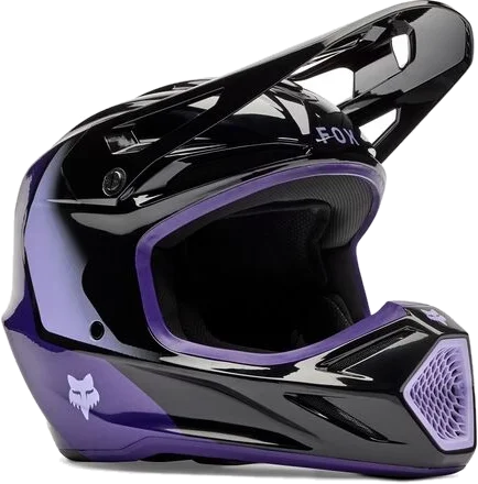 Fox Racing 2026 Youth V3 Helmet With MIPS - Spire, Black/Purple