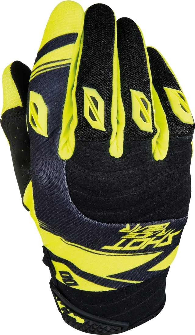 Shot Contact Claw Gloves Neon Yellow, teal blue neon yellow