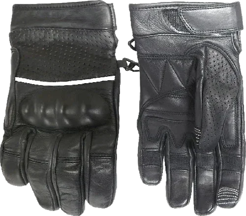 Motorcycle Gloves KTC 2431 Leather, black