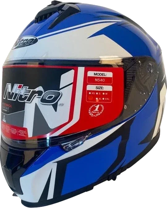 Nitro N540 DVS Podium Helmet Satin White Black Blue, Satin White Black Blue