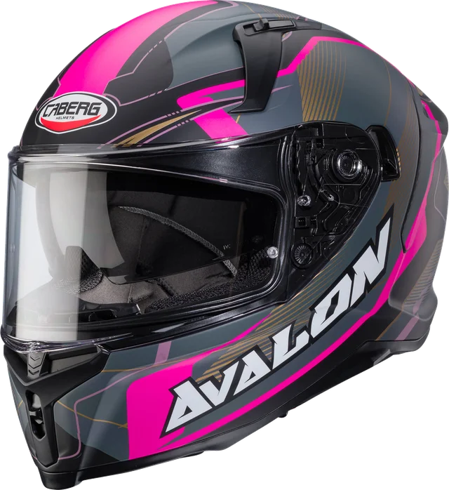 Caberg Avalon X Optic Helmet Fuchsia, Optic Matt Black / Grey / Fuchsia