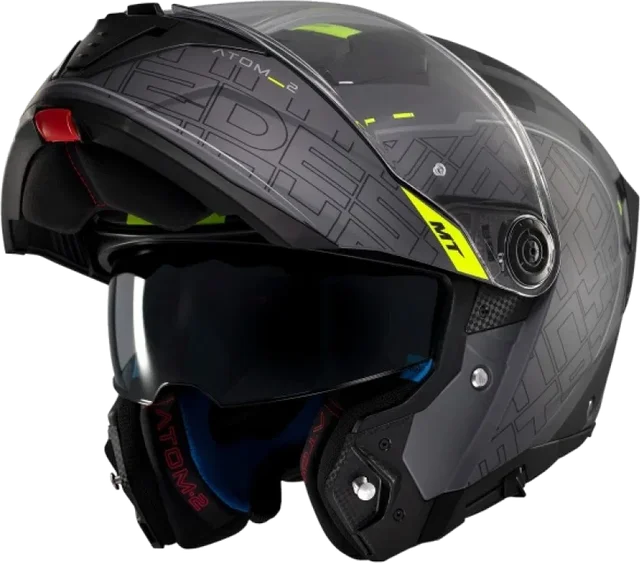 MT Atom 2 Helmet Destiny C2 Matt Black Fluo, Destiny C2 Matt Black Fluo