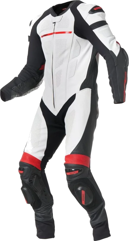 SEDICI Corsa 2 One-Piece Race Suit, White/Black/Red