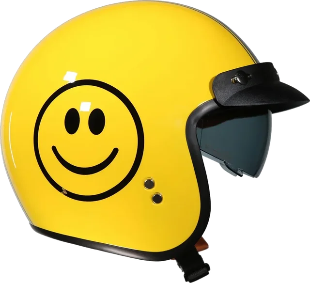 Frank Thomas Open Face Helmet Smiley Face, Smiley Face