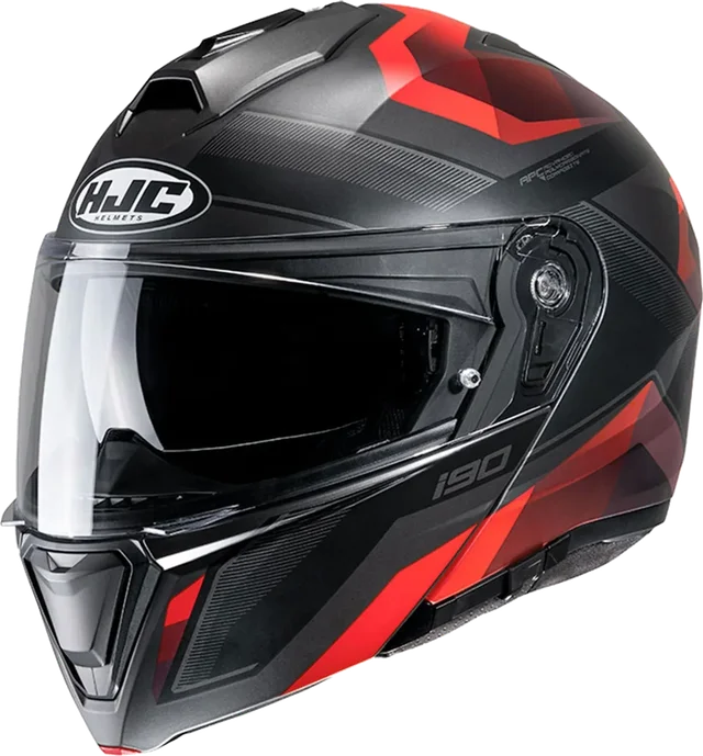HJC i90 Helmet Lark MC1SF Black/Grey/Red Matt