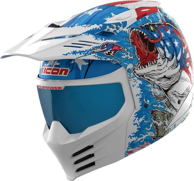 Icon Elsinore American Basstard Helmet CLOSEOUT, blue