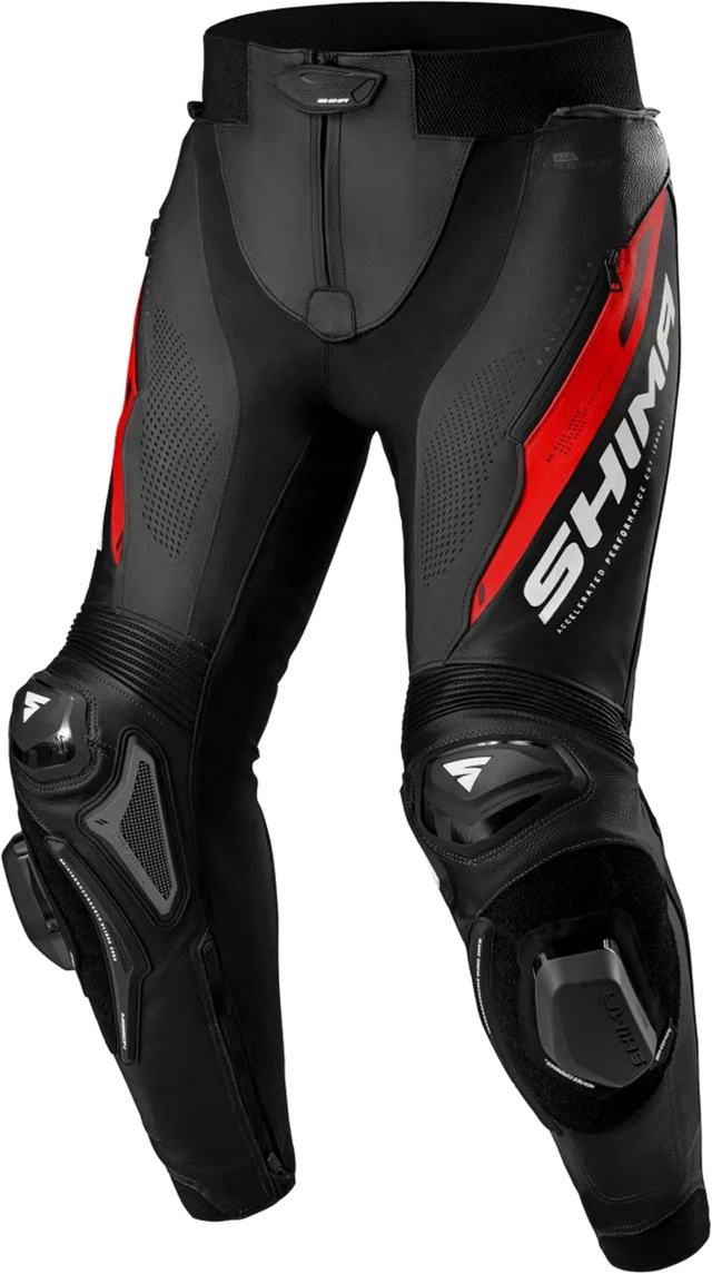SHIMA Mission ST Motorcycle Leather Pants, black/red