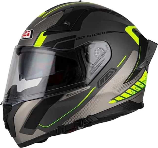 Nzi GO Rider Stream Motion Full Face Helmet, Black / Antracite / White