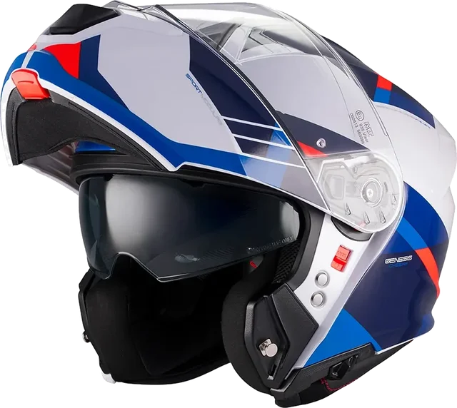 MT Helmets Genesis R SV Cheeky Modular Helmet, Blue / Red / White