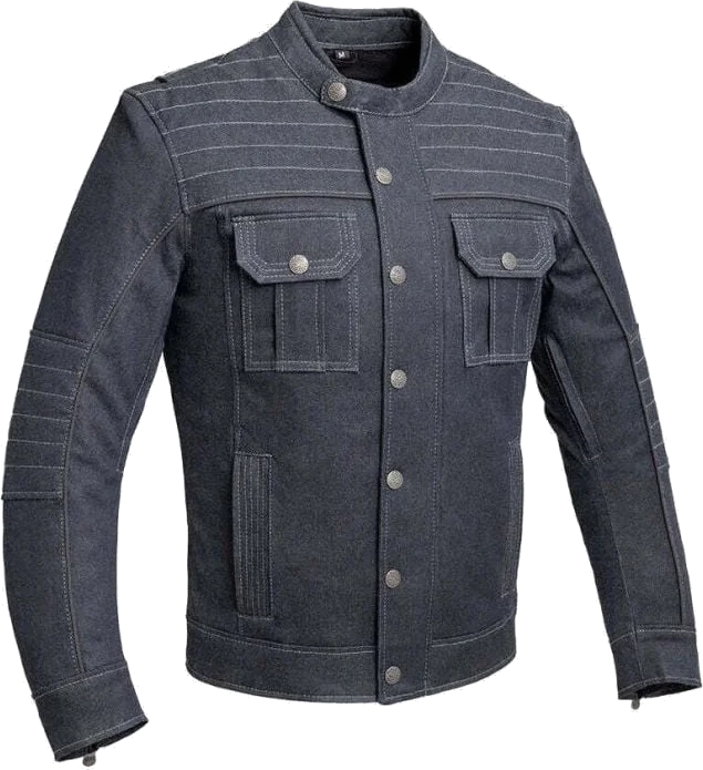 First Manufacturing Rowdy Thunder Motorcycle Denim Jacket, Blue