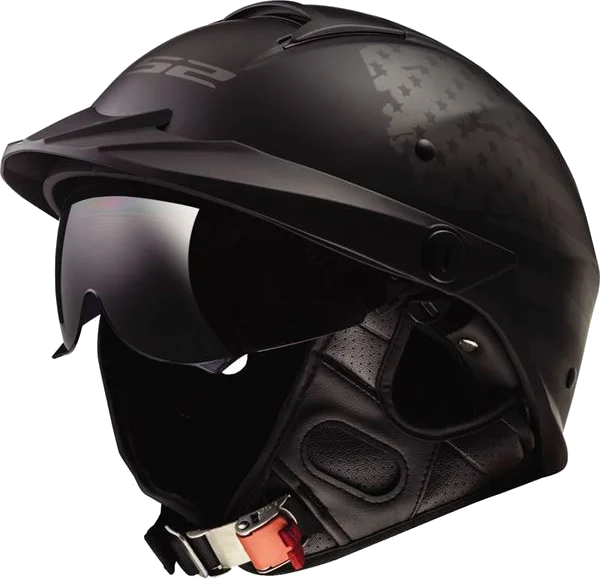 LS2 HH590 Rebellion 1812 Half Helmet, Matte Black
