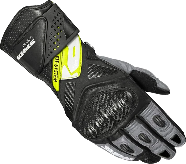Spidi Carbo Fit Gloves Black Fluorescente Yellow, Black Yellow