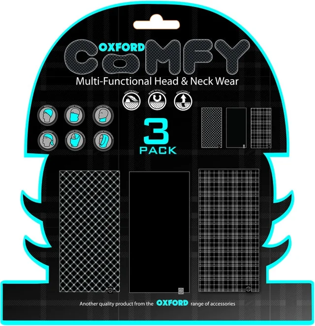 Oxford Comfy Neck Wear Black/White Tartan 3-pack