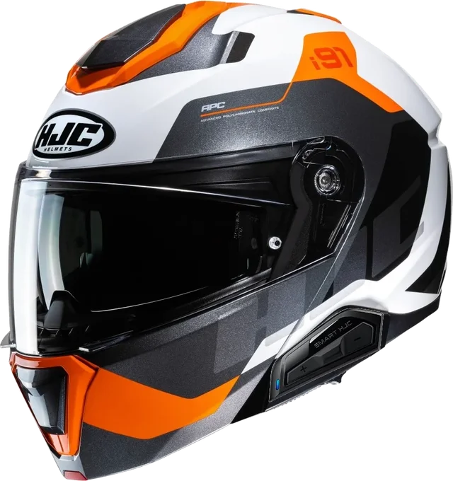 HJC i91 Modular Bluetooth Helmet Carst MC-7 21b installed