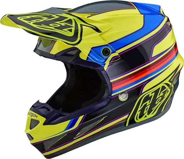 Troy lee designs Se4 Composite Speed Motocross Helmet, Yellow / Gray