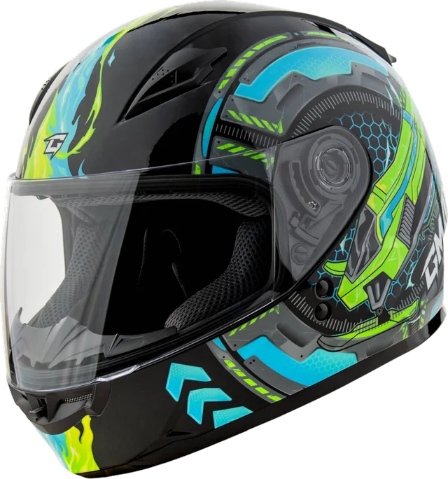 GMAX GM-49Y Charge Youth Street Helmets, black blue green