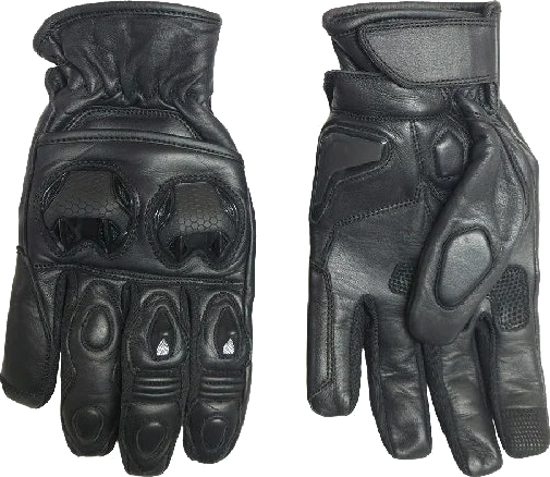 Motorcycle Gloves KTC 2416 Leather, black