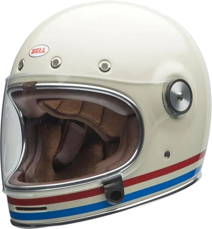 Bell Bullitt Stripes Helmet, Gloss Pearl White / Oxblood / Blue