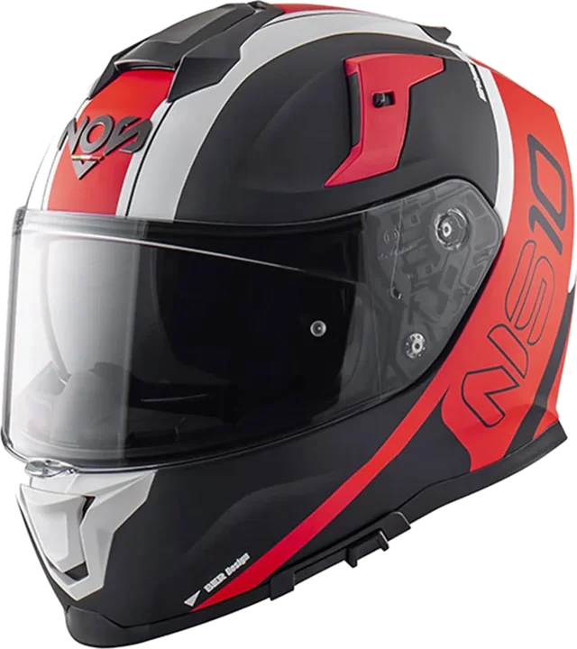 Nos NS-10 Helmet Fury Black/White/Red Gloss