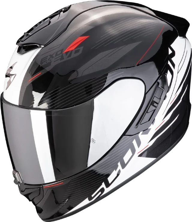 Scorpion EXO-1400 Evo II Air Luma Black White Full Face Helmet, Matt Black Green