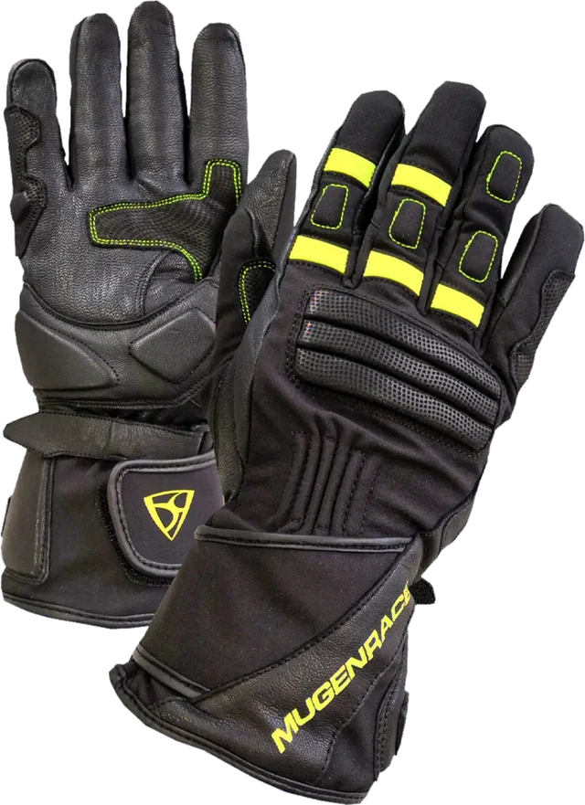 MUGENRACE Primo Winter Black Red Gloves, black/neon-yellow