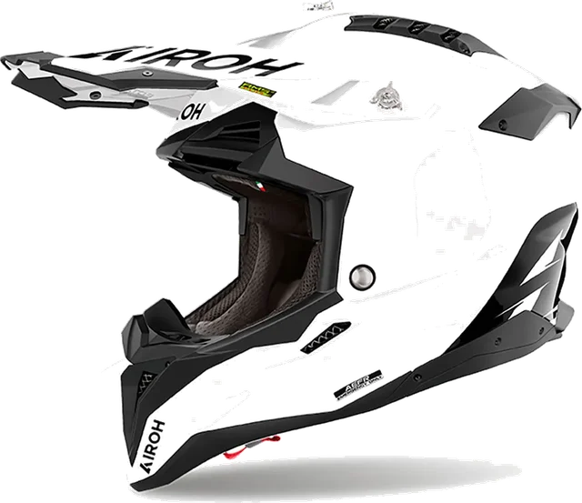 Airoh Aviator 3 Evo Fim/frhphe-02 Off-road Helmet, Gloss White