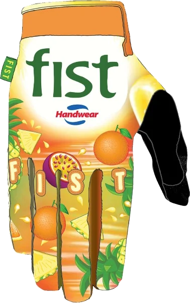 Fist Handwear Strapped Gloves - Fruit Punch, White/Orange/Green