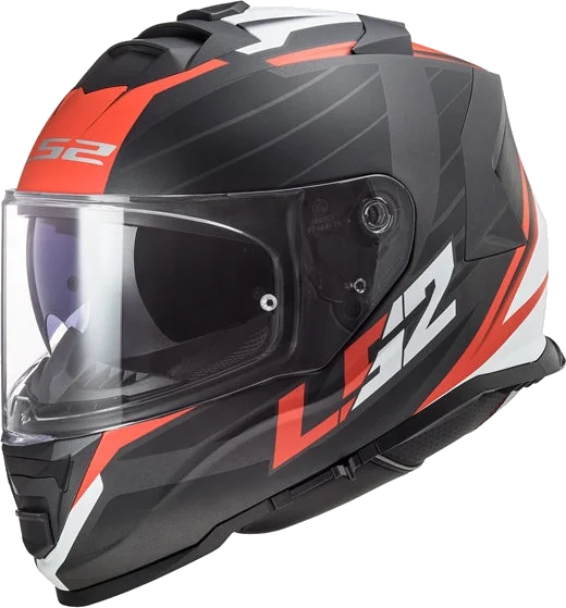 LS2 Assault Nerve Helmet, Matte Black, Red