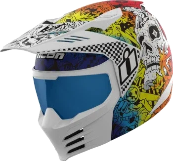 Icon Elsinore Helmet Elsinore Helmet Doodle 3 White