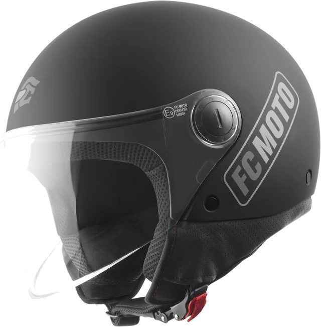 FC-Moto Square-RS Jet Helmet, black matt/grey
