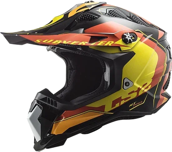 LS2 Helmets LS2 Subverter Evo Arched Helmet CLOSEOUT, gloss black yellow orange