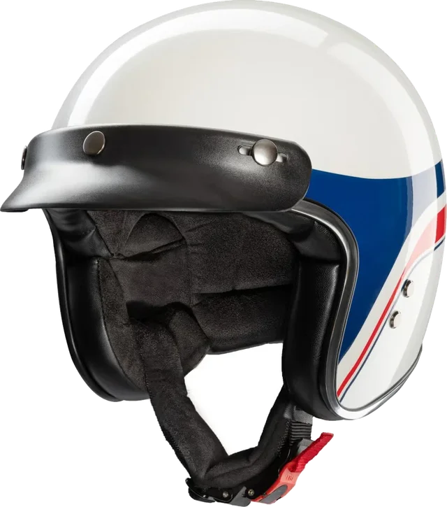Redbike RB-803 Silverstone Jet Helmet, white/blue/red