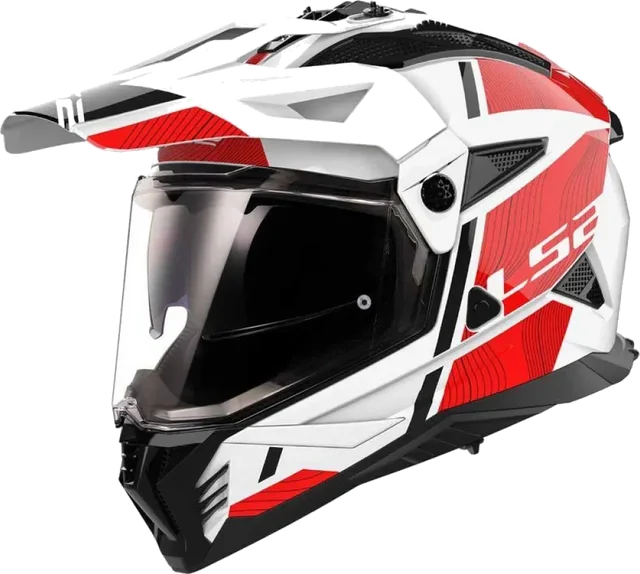 LS2 Mx702 Pionner II Hill Full Face Helmet, White / Red