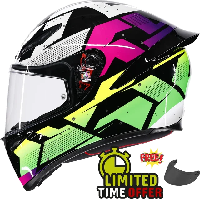 AGV K1-S Punkpulse Black / Purple / Lime - Free Dark Visor