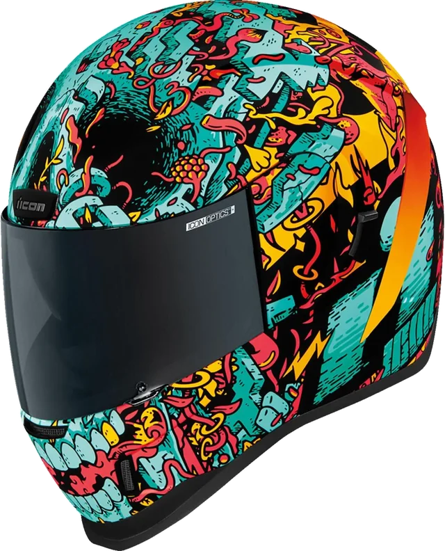 ICON Full Face Motorcycle Helmet Airform MIPS Munchies, Blue